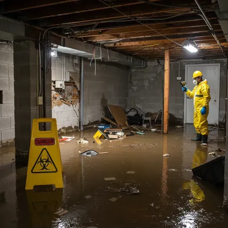 Flooded Basement Electrical Hazard in Latimer County, OK Property